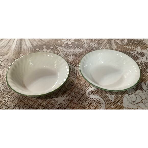 Set of 2 Corelle Country Cottage Small Bowls 7.25” Green Band on Rim - Picture 7 of 10